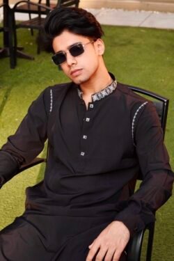 Premium Panjabi (Black) - Image 2